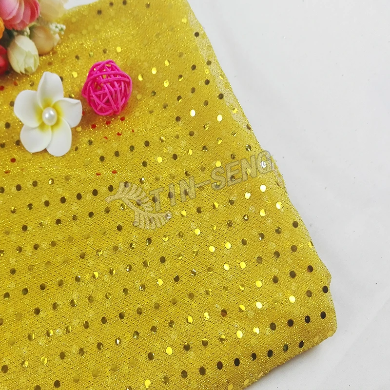 American knit with 3mm spangle shiny vinyl fabric for belly dance costume