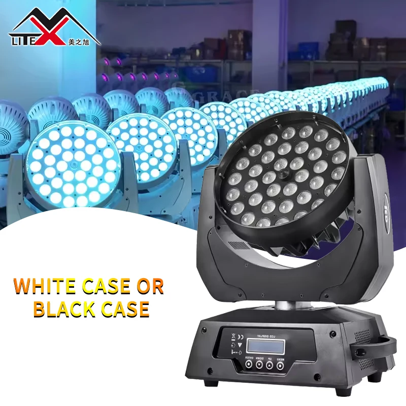 Pro Dj Disco Stage Light 36 x 10w RGBW  4in1 Zoom Wash  luces  Led Moving Head light for stage disco decoration