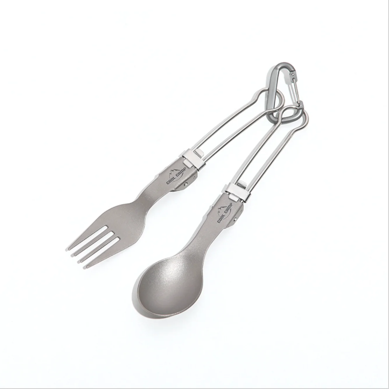 cool camp Ultralight titanium cutlery set Portable fork and knife set with storage bag