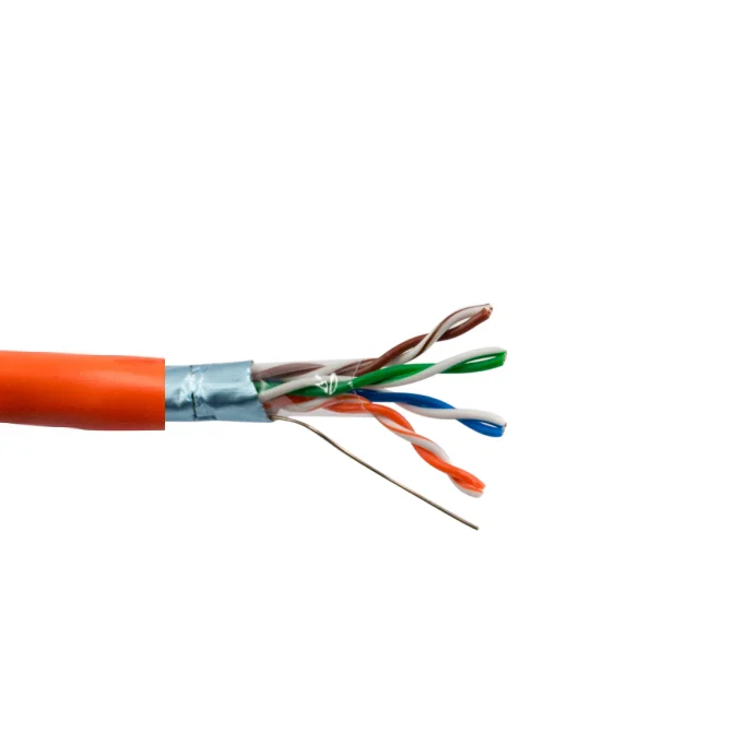 Dual Shields 24AWG 4 Pairs Solid Conductor , ETL Listed PVC and LSZH Jacket Indoor cat5e SFTP cable