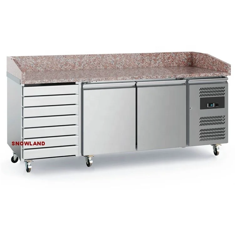 New Granite Table Commercial Restaurant Under Counter Refrigerator For Preparing Pizza