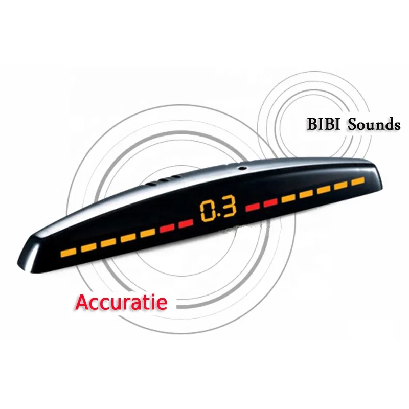 
LED display Car Parking Sensors 4 Radars Automobile Parkmaster Car-detector Parktronic Alarm Black white Grey 