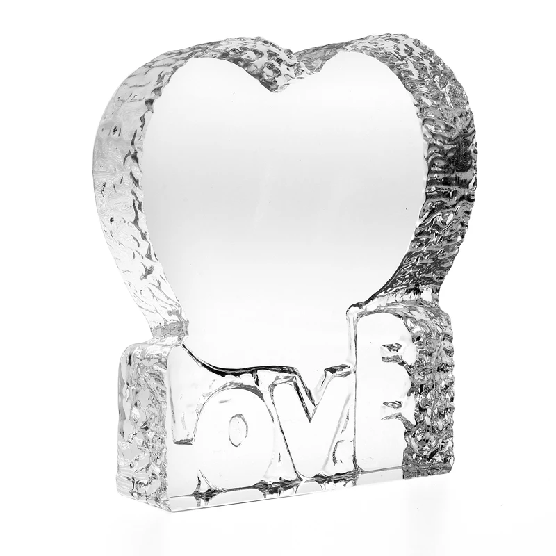 Wholesale custom sublimation heart shape crystal glass paperweight