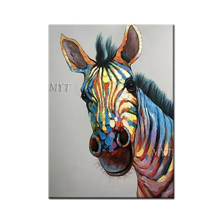 
New Arrival Handmade Paintings Canvas Animal Horse Head Oil Painting Modern Wall Art 