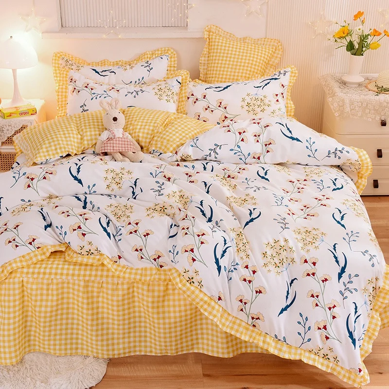 Индивидуальный дешевый комплект постельного белья из 100% хлопка с принтом, роскошное постельное белье, постельное белье из 4 предметов, Комплект постельного белья принцессы