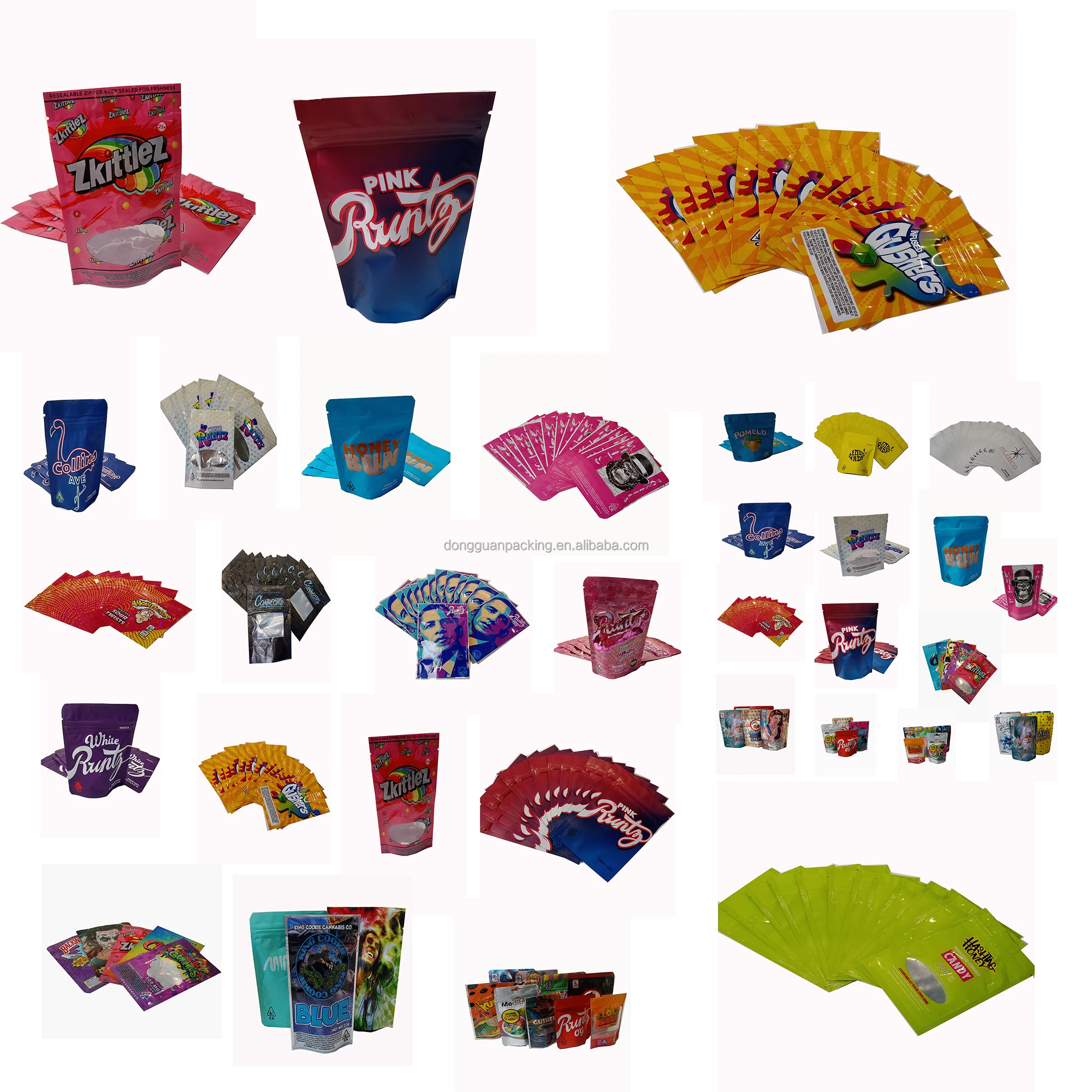 
Moq 300 pcs california hot 1g mini mylar odor proof foil Flower Mylar edible weeds pouces bags 