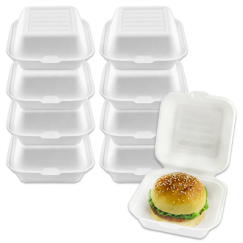 Biodegradable Compostable Eco Sugarcane Bagasse Fast Food Paper Containers