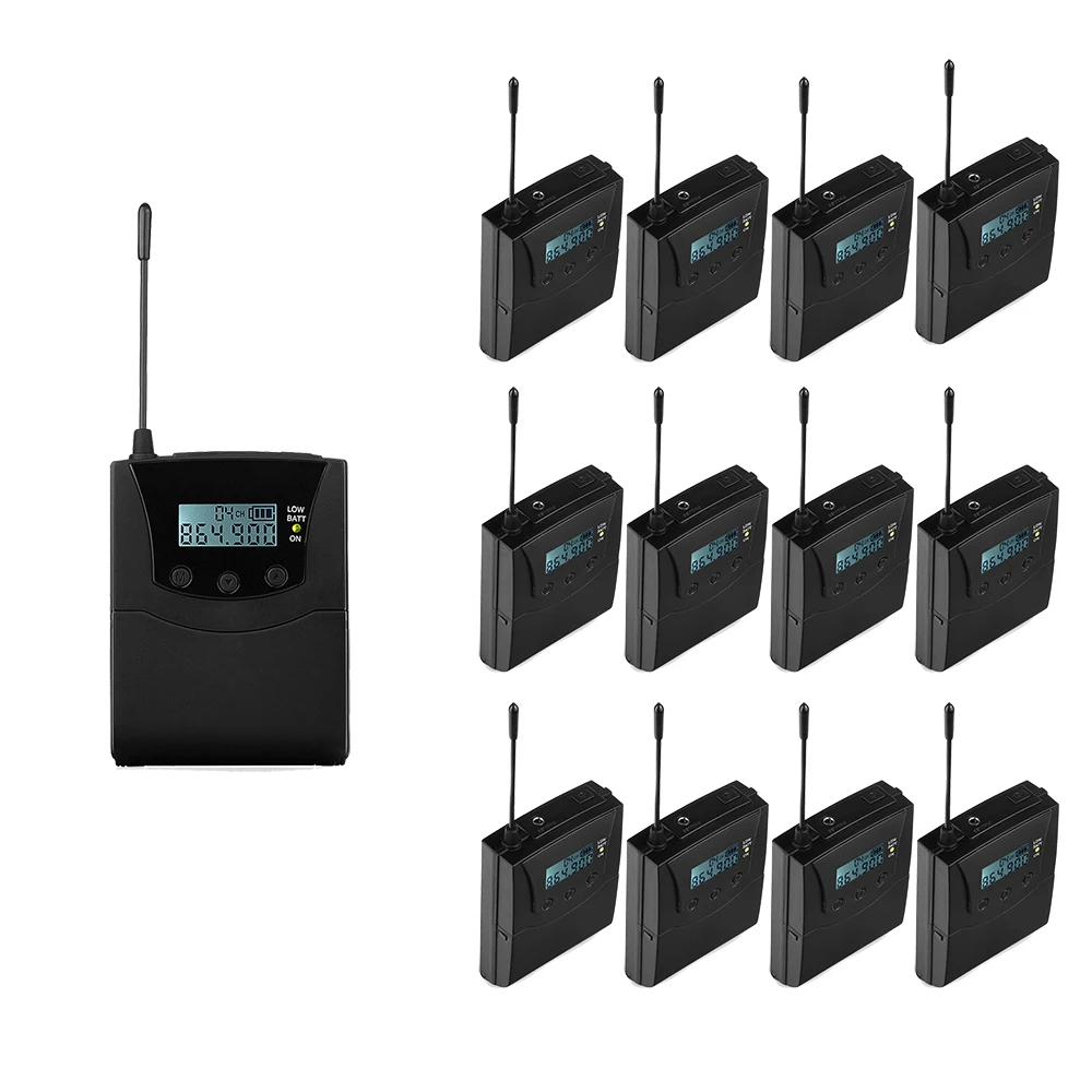 Lightweight Stereo Belt Pack Tour Guide System RF Transmitter & Receiver 600 Series For Fitness Conference