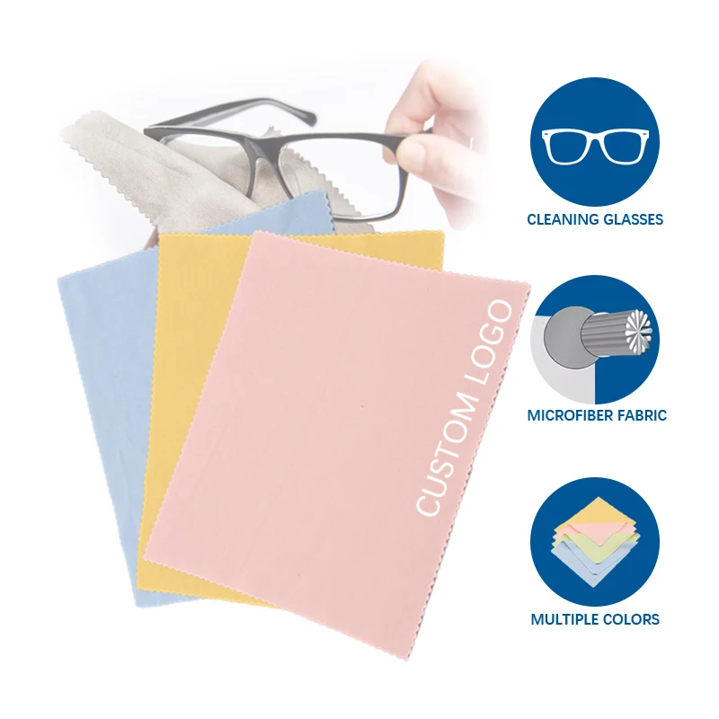 Wholesale Cheap Microfiber Screen Cleaner Wipes Custom Logo Eyewear Glasses Optical Lens Cleaning Cloth