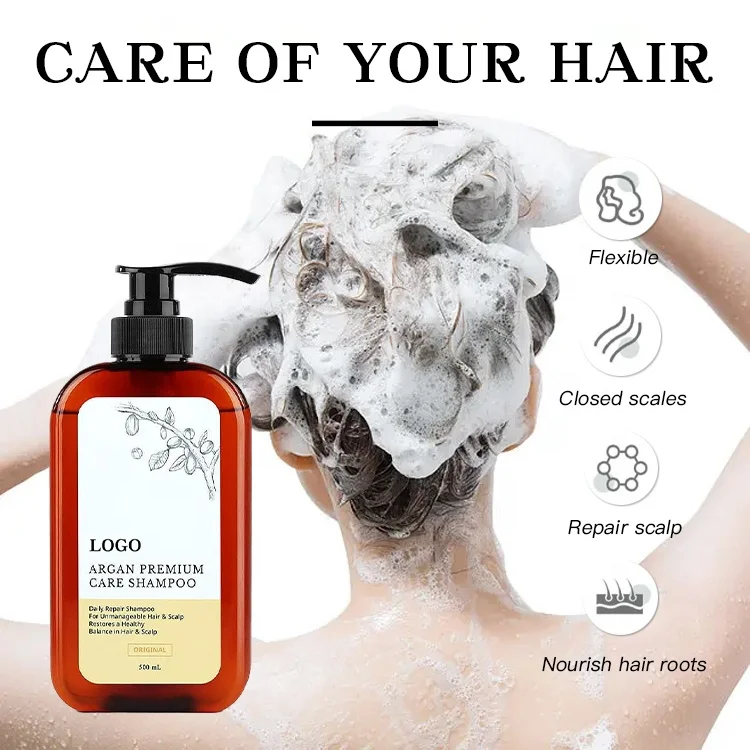 Оптовая продажа Собственная марка Травяной Шампунь против перхоти бесплатный образец натуральный шампунь с аргановым маслом Премиум для ухода за волосами