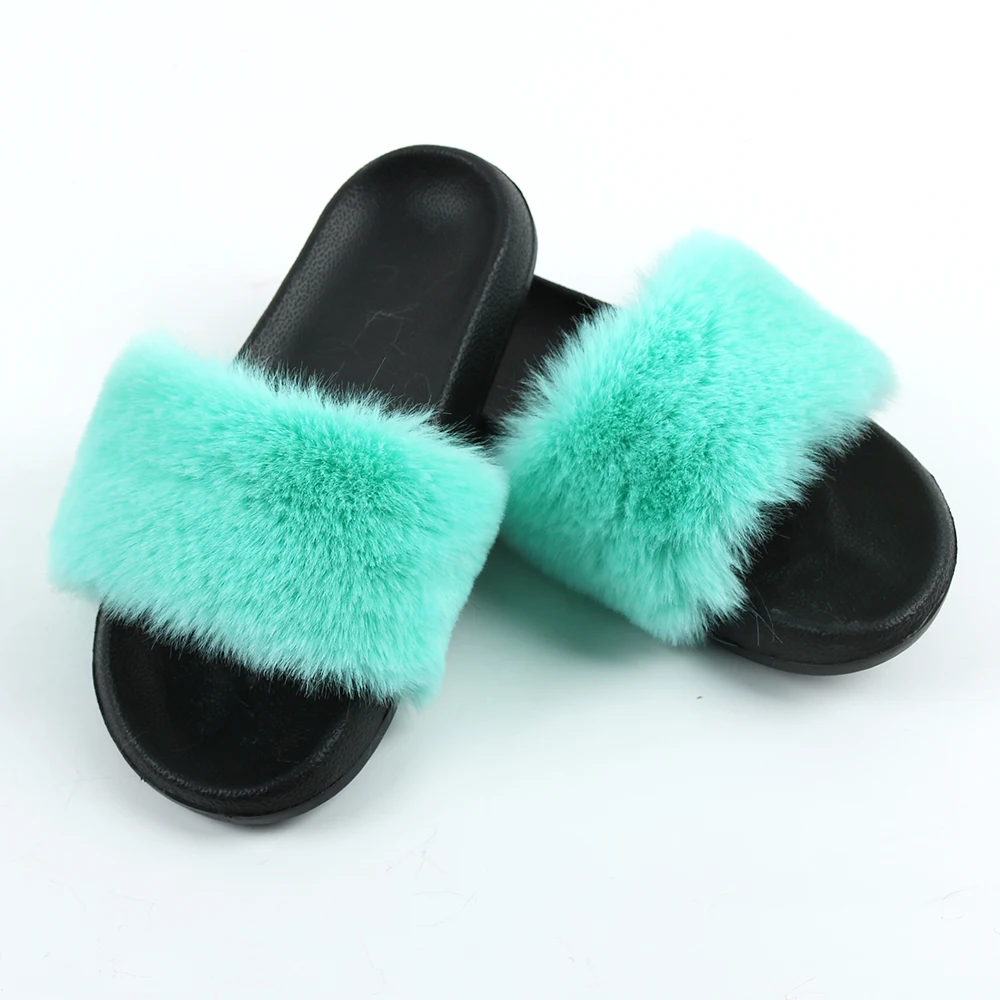 
Wholesale Cheap New Style Furry Slides Double Fur Slides slippers 