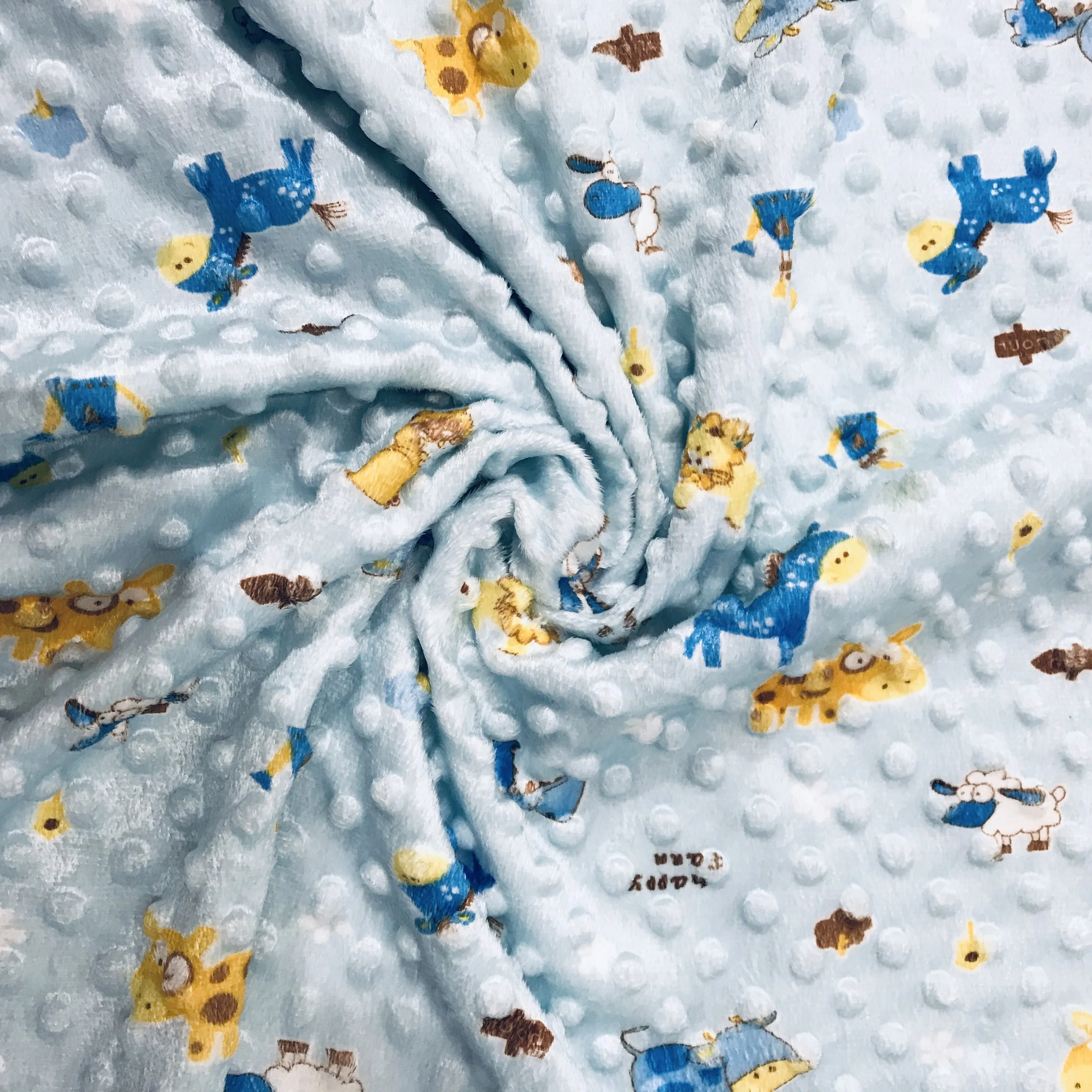 High quality Mink Point fabric Print 100% Polyester Super comfortable soft toy baby blanket fabric