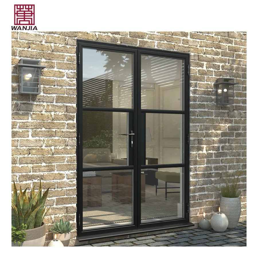 Minimalist design commercial store front casement glass door aluminum casement doors