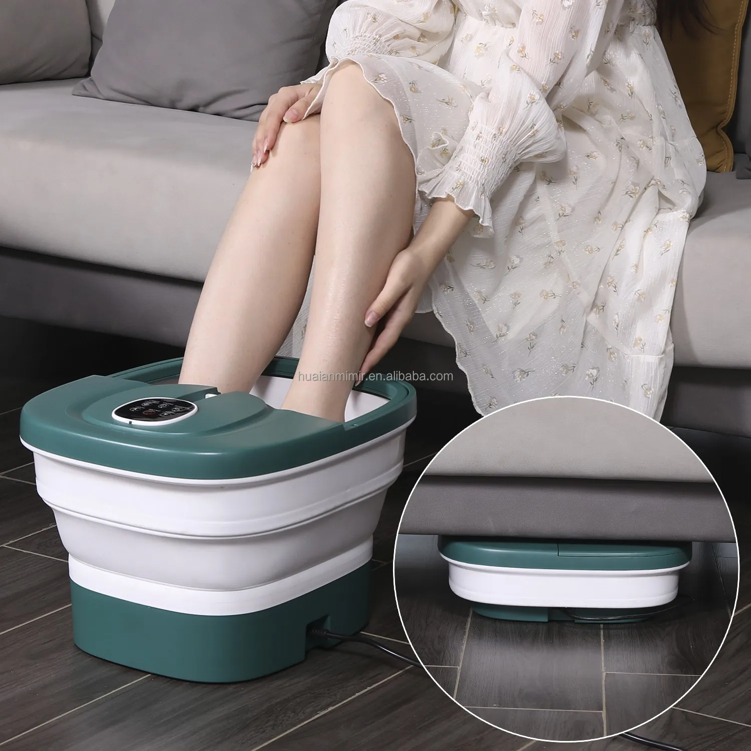 2024 New Design Collapsible Fold Electric Foot Spa Bath with Automatic Massage Rollers