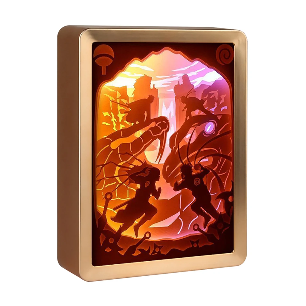 Comics Narutos Figure Custom Picture Frame Photo Light Box LED Night Light 3D Lamp For Boys Room Decor
