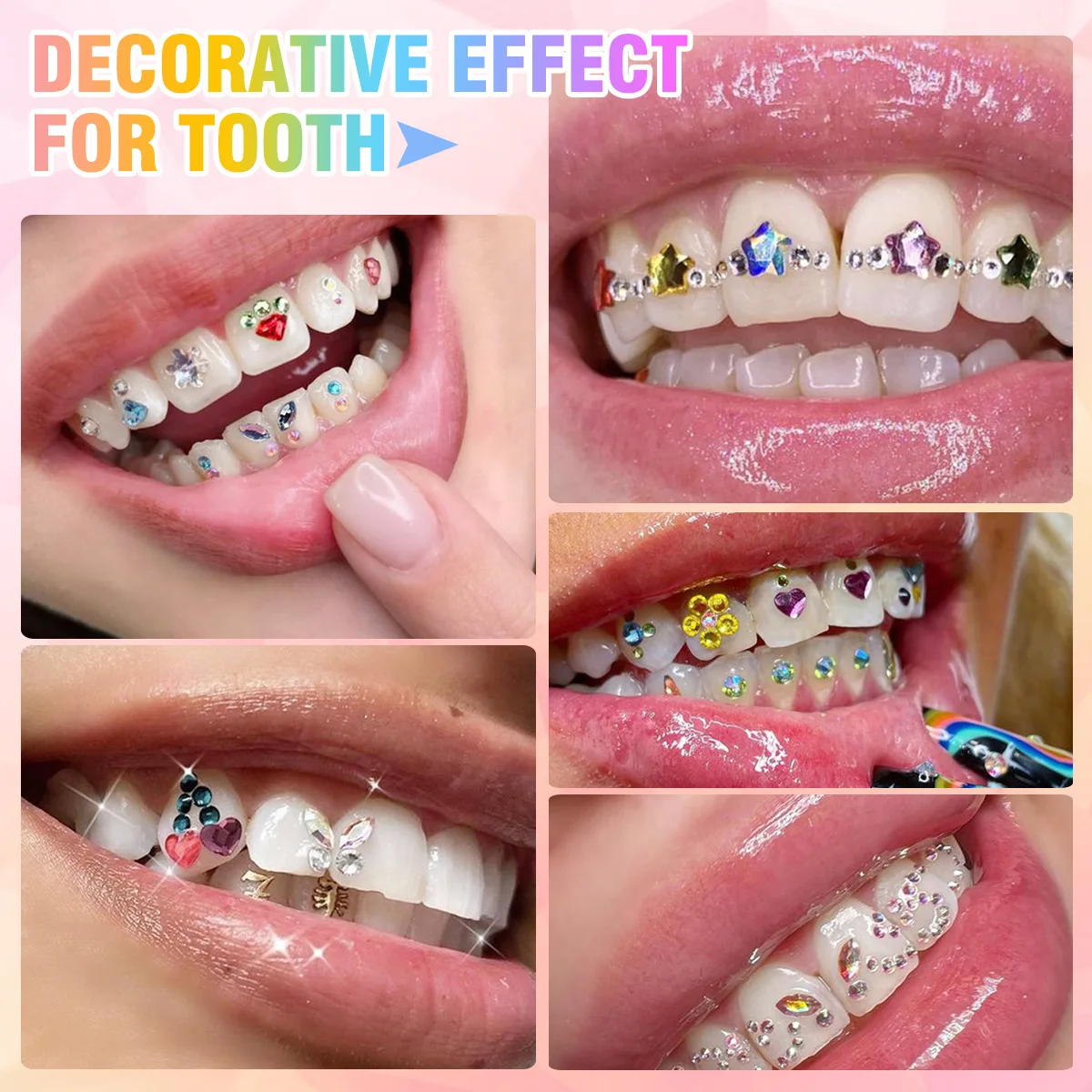 Custom DIY tooth jewelry gems kit artificial fashionable crystal tooth ornaments decorations sweet smile  swarovski gems