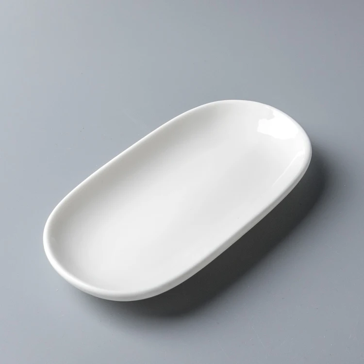 CHAODA Oval Shape high quality Ceramic Dishes 6.5 Inch Fine Porcelain Plates For Stars Hotel