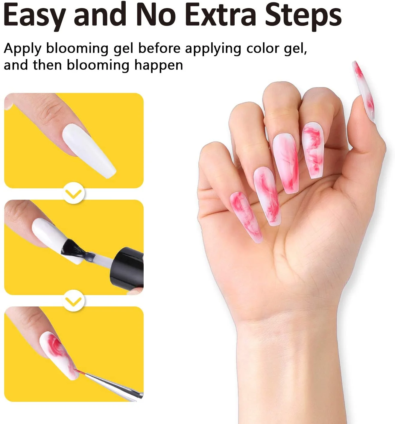 Manicure Clear Uv/LED Non-Wipe Art Design Paint Blossom Gel For Blooming Flower Gel Polish