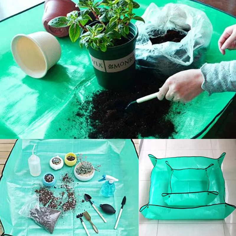 
Dropshipping Garden Work Cloth Anti Dirty Gardening Transplanting Pot Pad With Buckle Mini Garden Grafting Trays For Indoor 