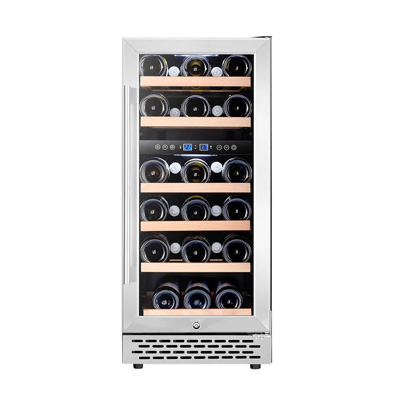 Wholesale price 23 bottle dual zone built in wine cooler