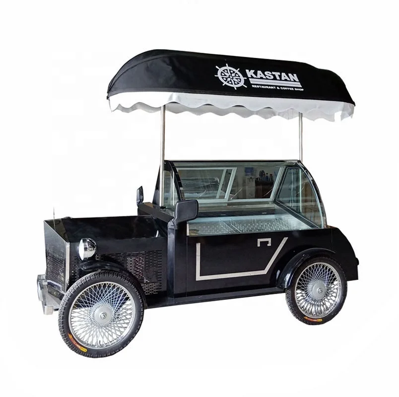 Factory Price Classic Car Shaped Refrigeration Gelato Popsicle Ice Cream Cart For Sale