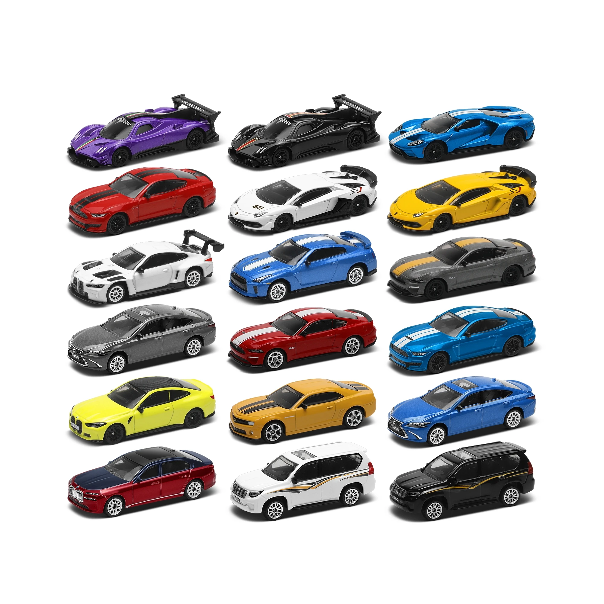 CCA 1/64, Pagani, Zonda, Toyota Prado, Lexus, Es300h, Ford Mustang, Shelby, BMW, i7, литое шасси из сплава, модель игрушечного автомобиля, подарок для детей, мальчиков