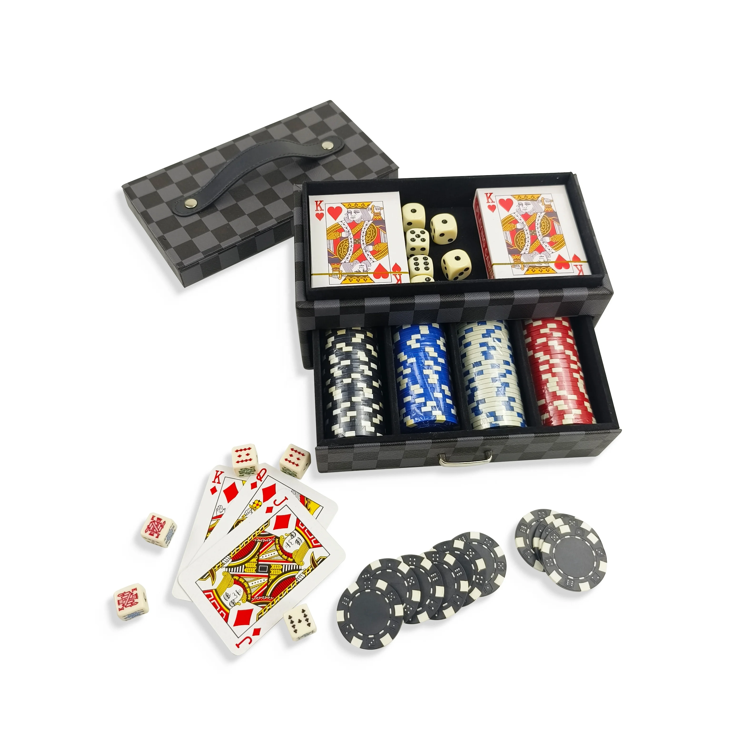 Customized Poker Chip Set with Leather Case 100 Deluxe Poker Chip Game Set Women Men Velvet Black Bag Custom Board Game