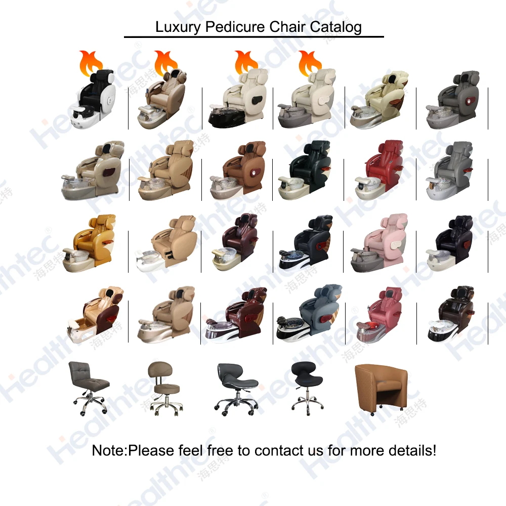 Healthtec nails shop equipment no plumbing nail foot spa foot massage chair luxury pedicure chair