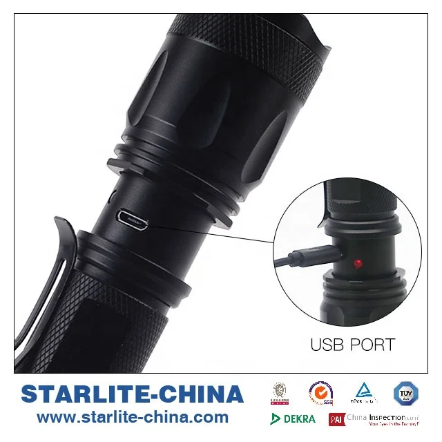 Popular Flexible High Bright Rechargeable Adjustable Zooming Waterproof 18650 EDC LED Torch light Flashlight with Pen clip