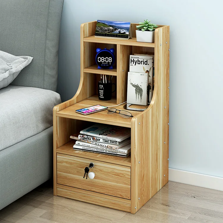 Nightstand Bedside Organizer Modern Design Bed Side Table Wooden Style Stand Packing Storage Furniture Bedroom Bedside Table