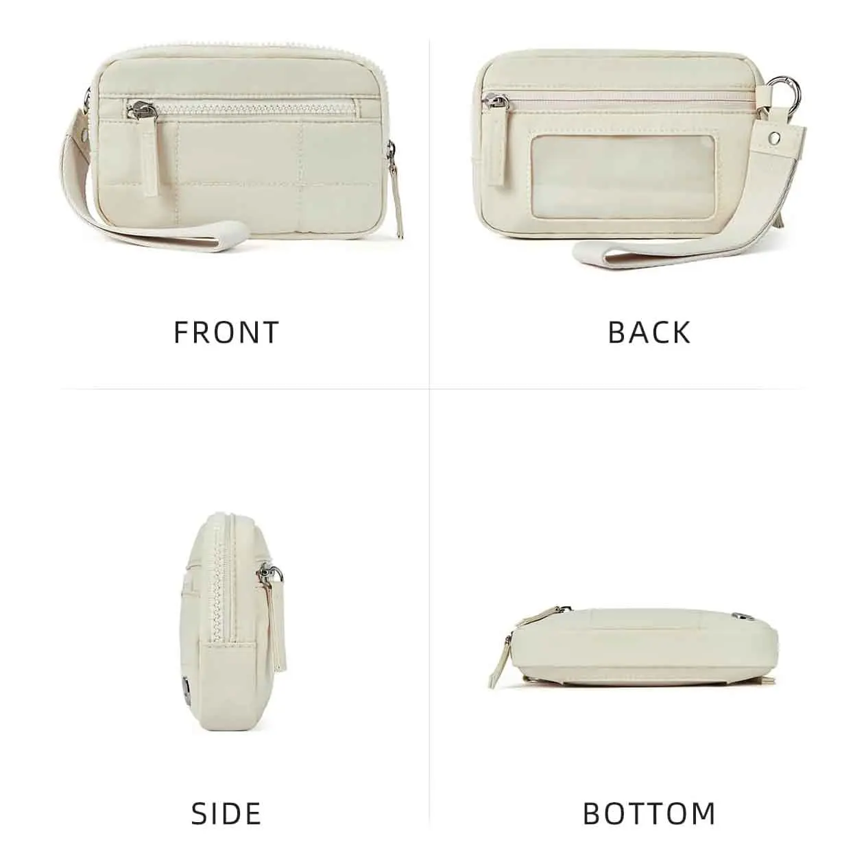 Hotsale Multifunctional Portable Waterproof Fashion Small Nylon Zipper Money Purse with Card slots Clear ID card pocket