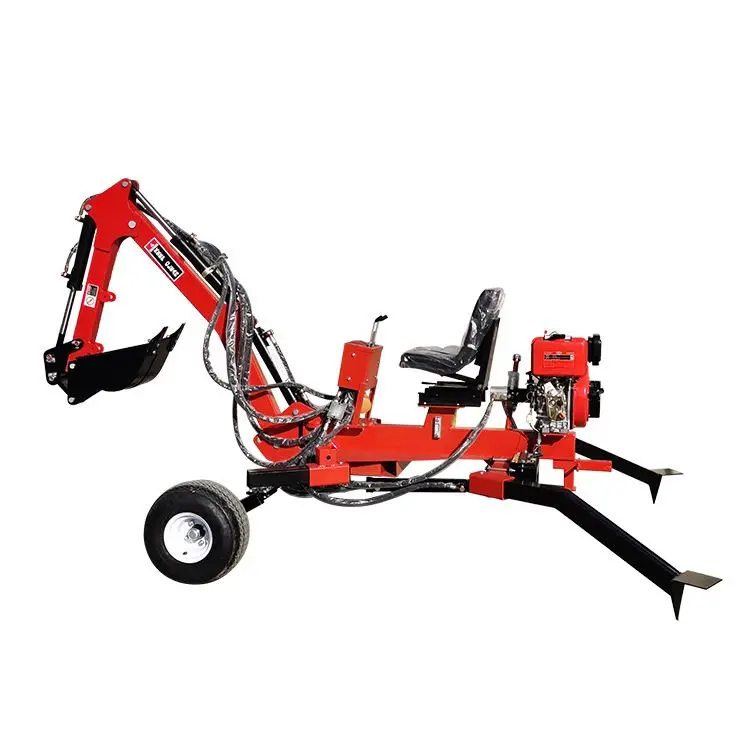 China Factory High Efficiency Professional Farm Machinery Gasoline Backhoe Tractor Excavator 15hp 9hp Atv Backhoe