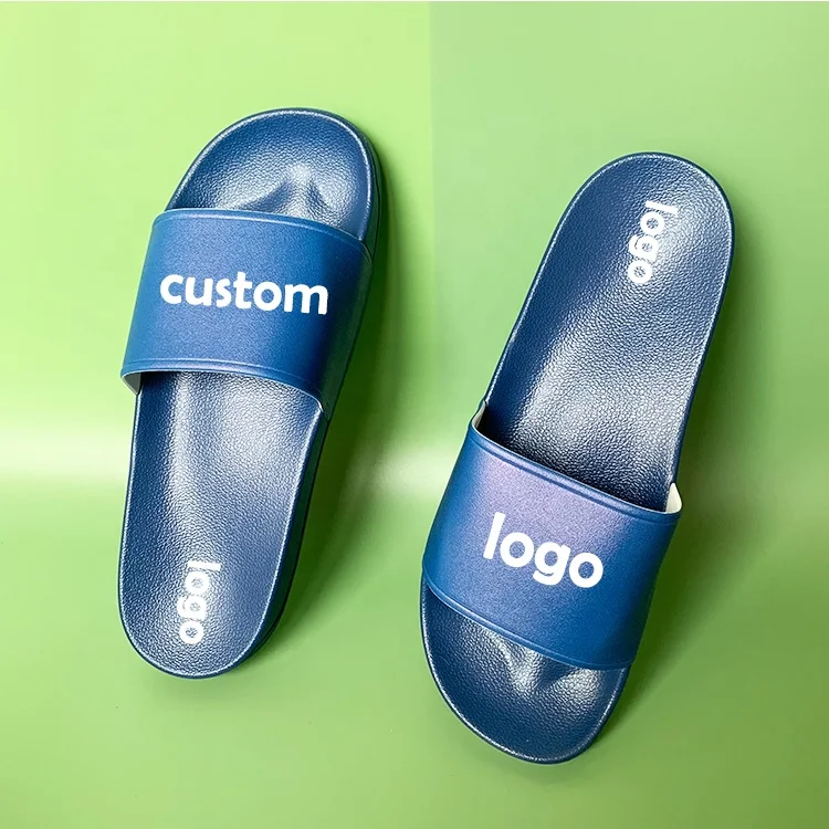 Customized PVC Slippers Designer Summer Indoor Outdoor Fashion Comfortable Non-slip Flat Flip Flops Slides Slippers