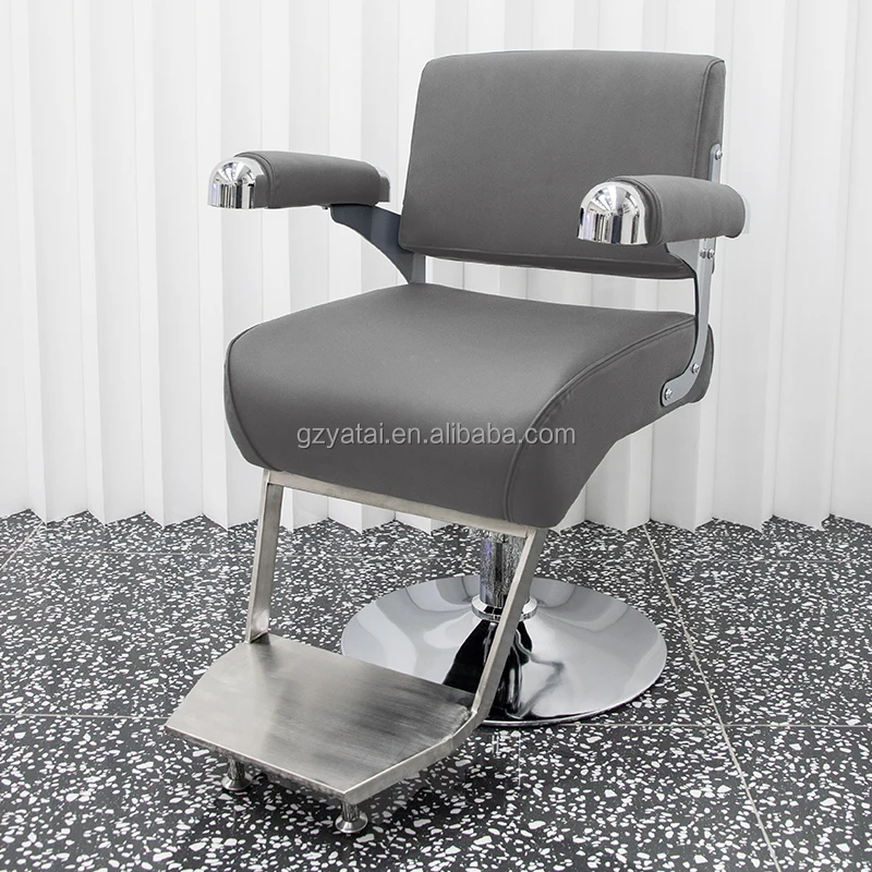 YATAI Stainless Steel Black Metal Barber Chair Synthetic Leather Rotating Lifting Armchair Salon Furniture Living Room