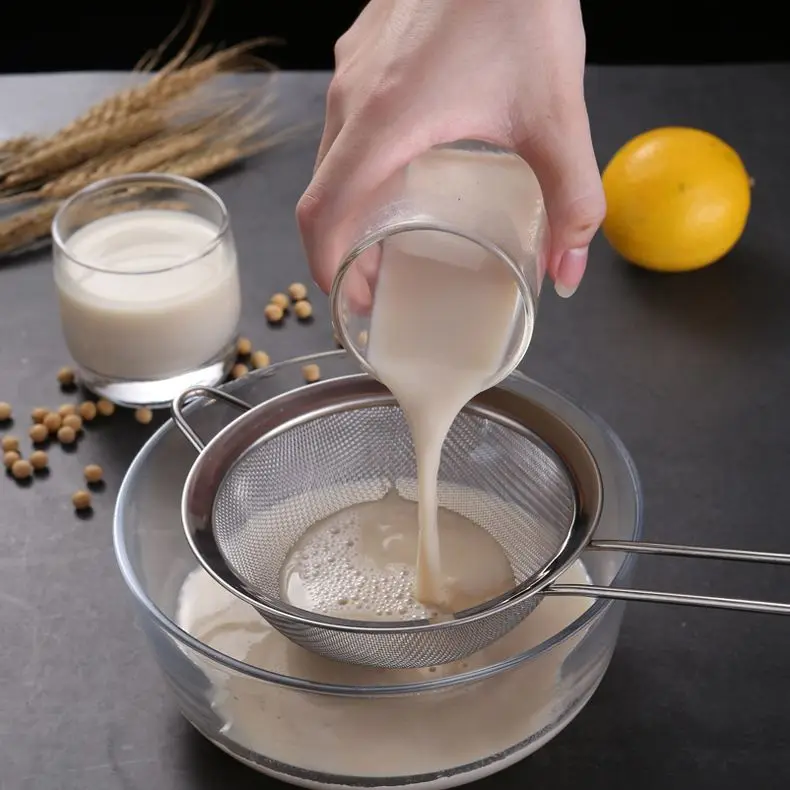 
3pcs Premium Quality Kitchen Fine Mesh Stainless Steel Fine Mesh Strainers Colander Sieve Set With Long Handle 