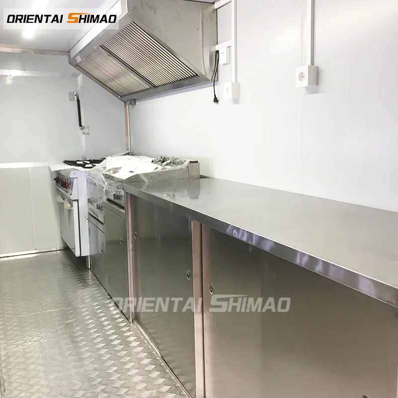 Оцинкованный фургон для продажи фритюрница корзина курицы лучший дизайн мобильный квадратный трейлер