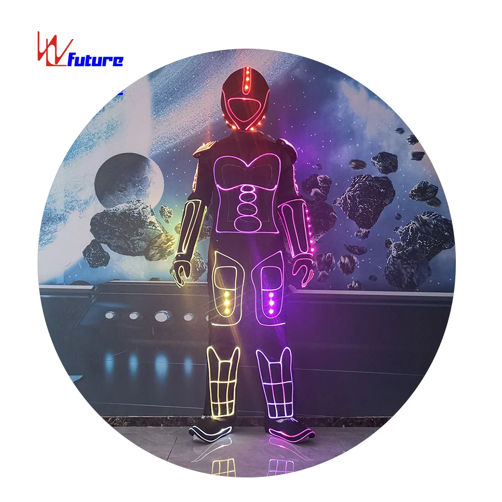 Neon luminous Warrior Costume Armor Halloween dance show Performance Clothes For Unisex