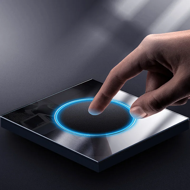 YINKA High Quality 2023 New Design Hotel Black Glass Switch Multifunction Intermediate Switch Multi-control Wholesale Price UK