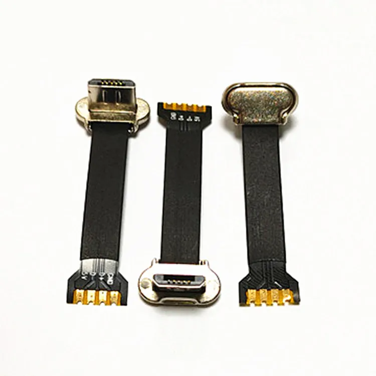 Заводской вверх вниз угловой Android микро usb разъем с 4-контактным мягким FPC плоский зарядный