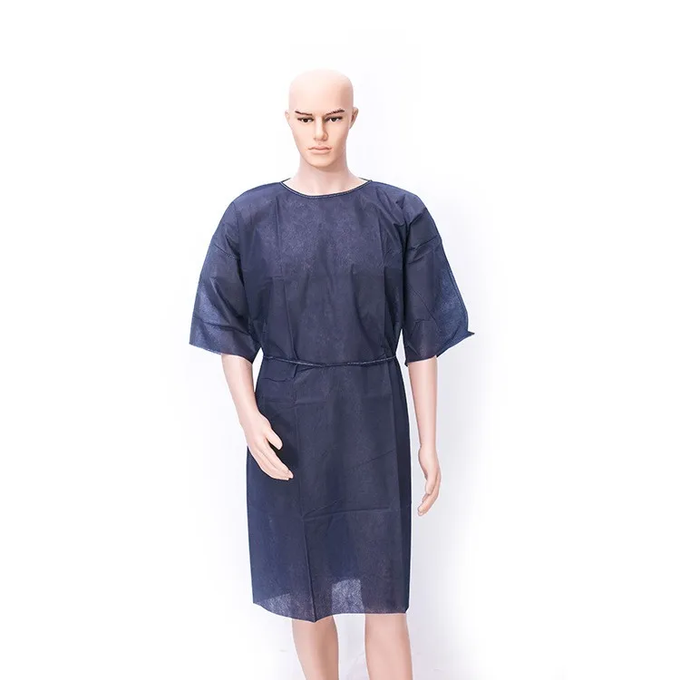 Surgical Hospital Clothing Gown for Patient Surgery Short Sleeve Disposable Patient Gowns 35g SMS Gown for Adults
