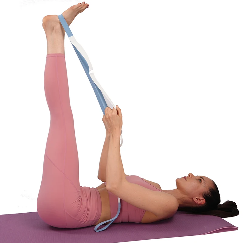 Custom Elastic Yoga Carry Band Flexible Loop Exercises Workout Foot Stretch Resistance Yoga Strap Belt