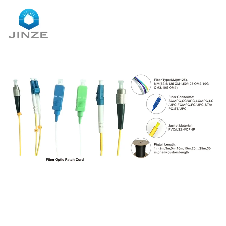 SC/APC UPC fiber optic patch cord single mode duplex G657A1 G652D LSZH PVC 2.0 3.0mm 2meter 3meter cable jumper for ftth