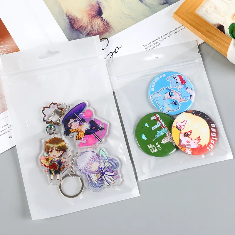 Hoyo Resealable Clear Plastic Zipper Bags Customized Logo Printing Ziplock Bag For Reclose Accessories Jewelry Packing