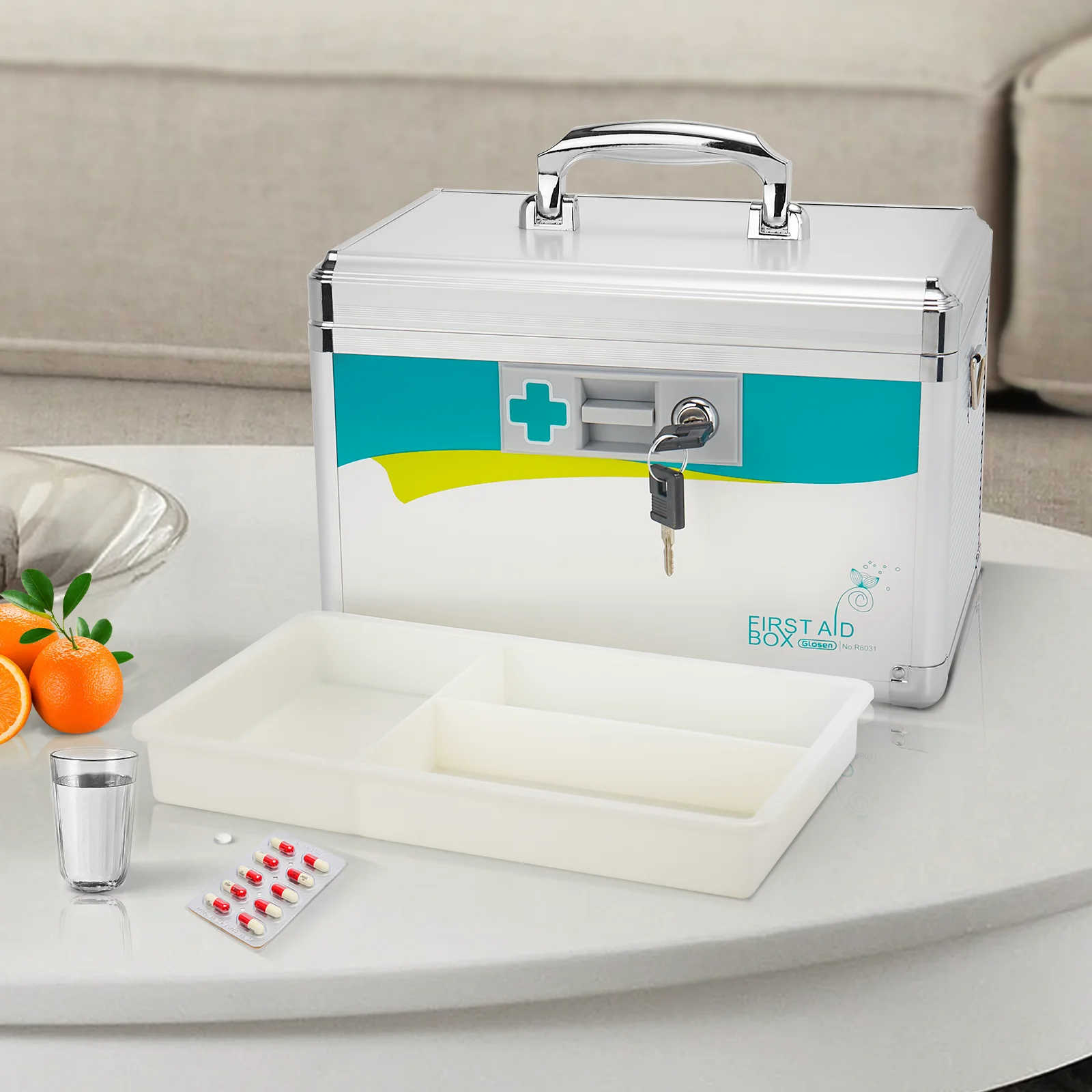 Surgical Multi Function Car Lockable Medicine Box Medicine Lock Box Empty First Aid Kit Bags Medical Box First aid kit