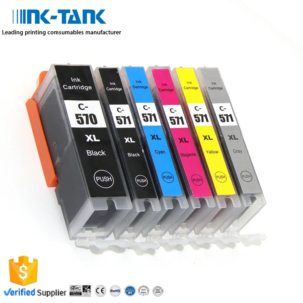 
 INK-TANK PGI 570 PGI-570XL CLI 571 CLI-570XL Премиум Совместимость Цветной струйный картридж с чернилами для Canon MG5750 MG7751 принтер  