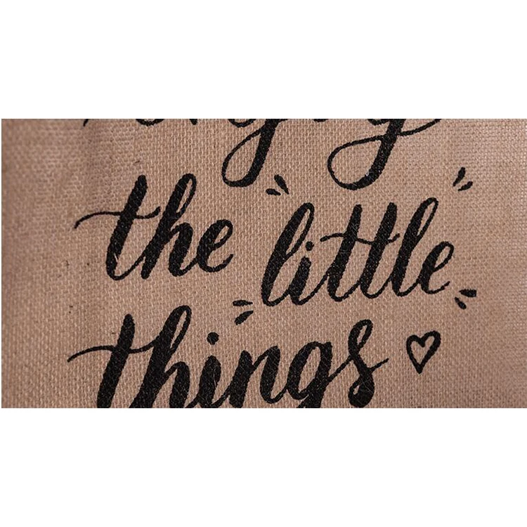 Logo Printed Tote Eco Friendly Recycled Shopping Jute Bags with Logo Promotional High Quality Low Price Customized Handled