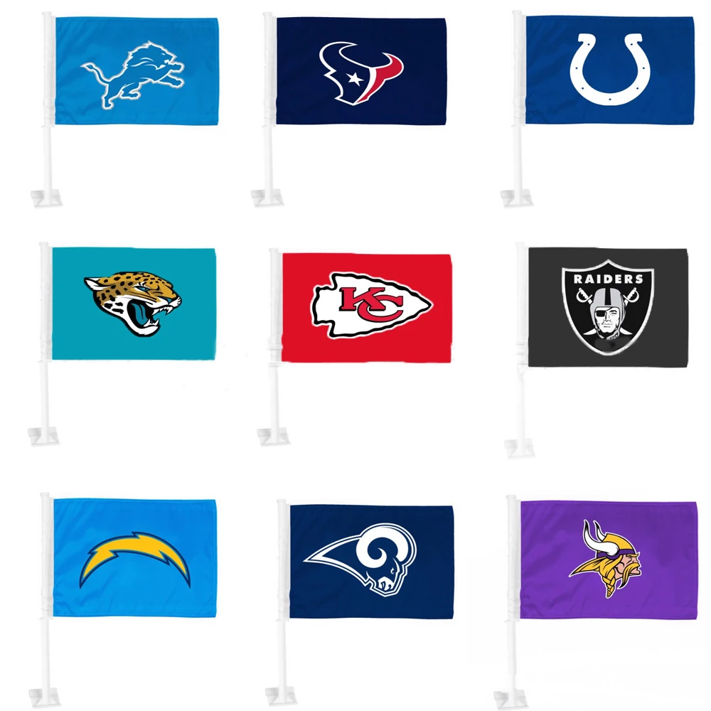 Горячая Распродажа 2023 спортивные быстрые Пробники NFLs для футбольного фестиваля занятия в полиэстере цифровая печать автомобильные флаги
