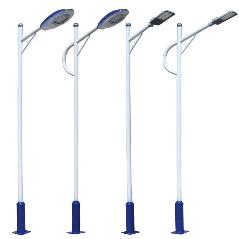 Высококачественный уличный Однорычажный круглый конический оцинкованный светодиодный солнечный уличный фонарь 3-10 м