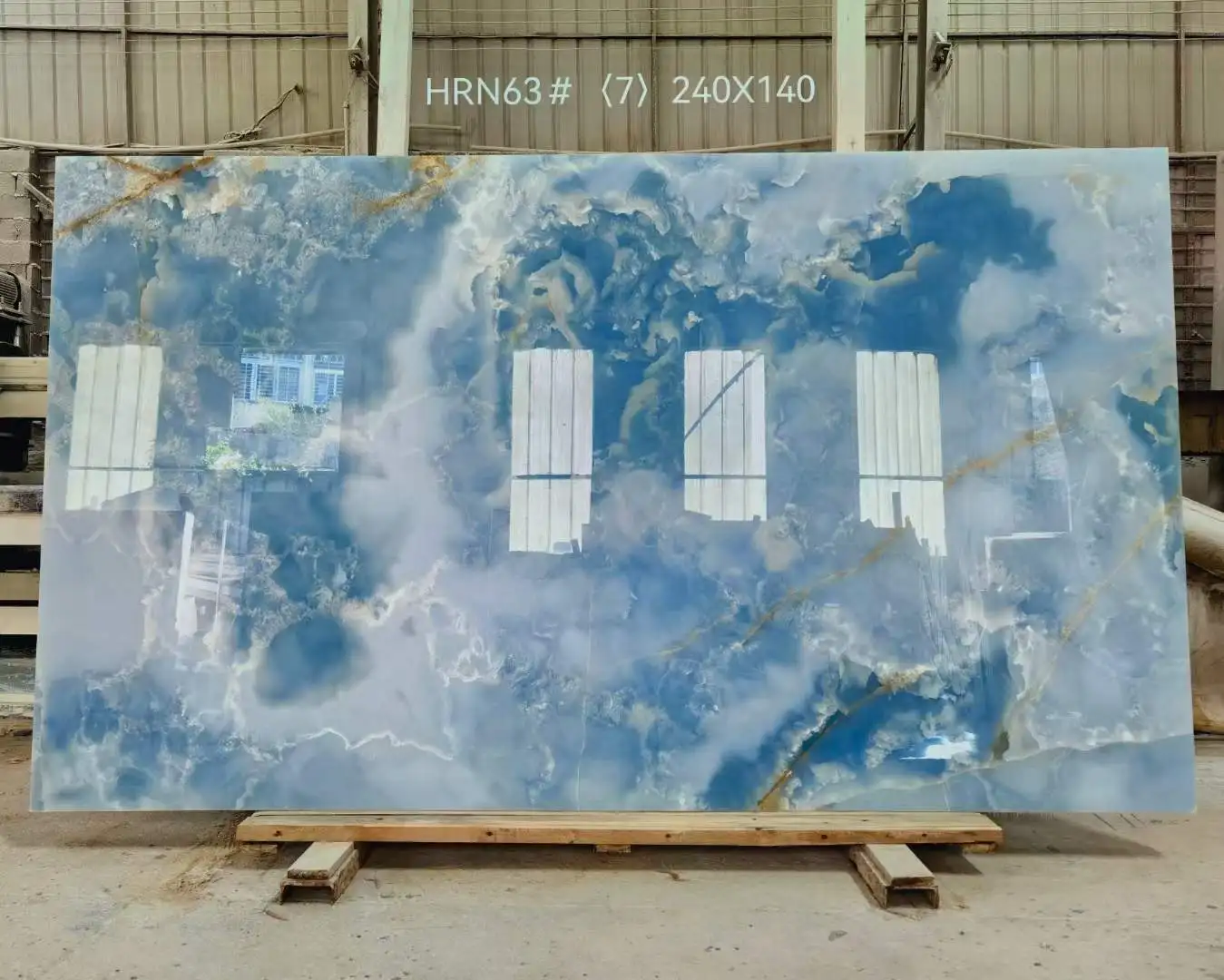 Natural Blue Onyx Natural Backlit Onyx Stone Wall Panel Golden Sky Blue Onyx Marble Slab