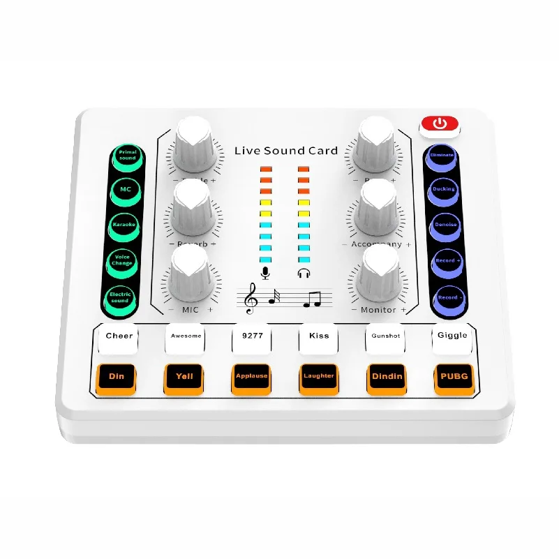 Dual Channel M8 Audio Studio Yotuber Vlogger live streamer Sound Card BT Function for computer pc black music status